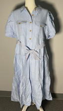 Soft Surroundings Tenley Women's Size M Light Denim Midi Dress NWT picture