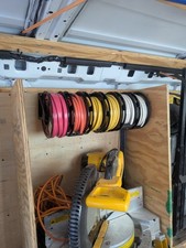 Spool + Wall Bracket for Easy Access Storage of Wire, Cable, Etc. picture