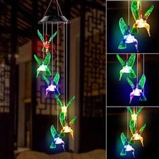 Colorful Solar Six Hummingbird Wind Chimes picture