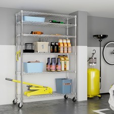 6-Tier disassembly free assembly NSF-Certified Steel Wire Shelving with Wheels picture