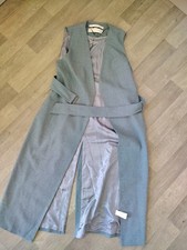 Topshop Women's Sleeveless Longline Cardigan Maxi Duster Jacket Open Front UK 14 picture