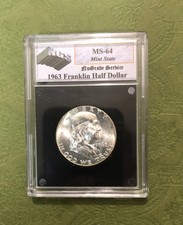Beautiful 1963-Franklin Half Dollar Vintage  NuGrade Service Certification 04375 picture