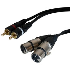 6ft - Dual XLR Female to 2-RCA Male Stereo Plug Shielded Audio Patch Cable Cord picture
