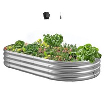 VEVOR Metal Raised Garden Bed Galvanized Planter Box 6x3x1 ft Galvanized Color picture