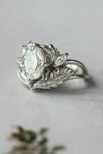 Gorgeous 2Ct Oval Cut Lab Created Diamond 925 Silver Engagement Gift Ring picture