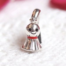 *RETIRED* GENUINE 925 Silver Pandora Japanese Sunny Doll Dangle Charm 792113ENMX picture