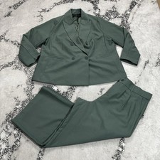 Studio by Torrid Dark Forest Green Suit Blazer Size 2X Pants 18 Short Wide Leg picture