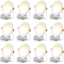 12 Pack LED Recessed 6 Inch 5CCT Ceiling Dimmable Panel Light with Junction Box picture