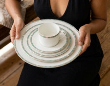 VINTAGE Bernardaud Limoges Gemme Vert 5 piece place setting Mint Unused picture