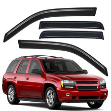 4PCS Tape-on Dark Smoke Window Visor Rain Guard for 2002-2009 Chevy Trailblazer picture
