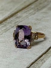 Effy Ring 14K Gold Amethyst and genuine diamond accent - Rose Gold size 7 picture