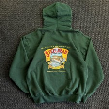 Vintage Mad River Brewing Co Steelhead IPA Hoodie XL Green Beer Humboldt Trout picture