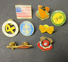 Vintage Desert Storm Gulf War Military Lapel Pin Lot 8 Support Our Troops 1991 picture
