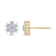 Certified 0.44 CTW Round Cut Lab Grown Diamond Stud Earrings in 10KT Gold picture