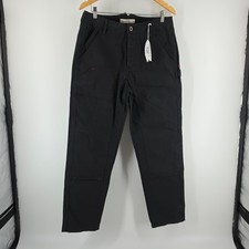 Imperfects Dungaree Pant Craft Canvas Black Organic Cotton Mens 32x30 NWT picture