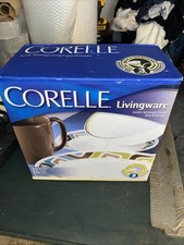 New CORELLE Livingware 16 Piece Squared  Dinnerware Set Service for 4 picture