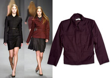 Vintage Calvin Klein Collection Fall 2003 Burgundy Wool Military Blazer Jacket 8 picture