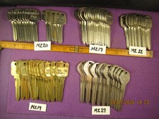 69 PC NEW OLD STOCK MZ 20, 17, 22, 19, 27 UNCUT KEY BLANKS NICKLE & BRASS ILCO. picture