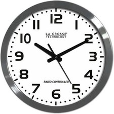 La Crosse Technology 16 Inch Atomic Metal Analog Metal Wall Clock - WT-3161WH picture