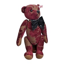 Steiff Viktoria Teddy Bear 2011 Ltd Ed 00970/1500 Burgundy Brocade Tag No Box St picture