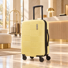 NEW American Tourister NXT Checkered 22in Carry On Hardside Spinner Suitcase picture
