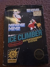 Ice Climber NES CIB 5-Screw Early Unpunched Hangtab Redmond WA Box Vintage-1986 picture