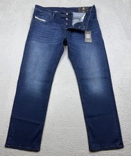 Diesel Jeans Mens 38x32 Blue Markee Straight Button Fly Denim Pants NWT picture