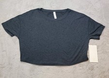 Lululemon Lightest Cropped T Shirt Womens 8 Black Tee Boxy Lightweight NEW picture