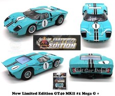 AFX Ford GT40 MKll #1 Turquoise Mega G+ Chassis Limited Edition 22131 picture