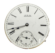Antique 1873 6s Waltham Seaside Pocket Watch Movement Starts/Stops picture