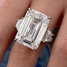 RARE 10.30 Ct Certified White Treated Diamond Solitaire Ring In 925 Silver picture