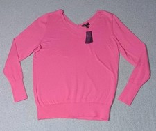 NWT Lane Bryant Long Sleeve Sweater Womens Size 14/16 Pink Vneck picture
