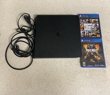 Sony PlayStation 4 Slim Console w/ Power Cable + GTA V BO4 500GB Storage Working picture