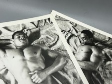 2 Vintage KENT MASTERS 5x7 Gay Male Photos TOM Black Model Physique African BW picture