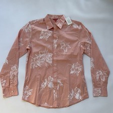 Guess Men’s Shirt Regular Fit Long Sleeves White Flowers Print Allover Size M picture