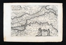 1696 Colom Map Meuse Waal Rhine Nimmegen Arnhem Tiel Hertogenbosch Netherlands picture