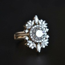 2.85Ct VVS1 Round Cut Lab-Created Diamond Anniversary 14K Yellow Gold FN Ring picture