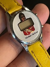 VTG 1980s Iconic Michael Jackson Digital Watch Hong Kong Made Yellow Band Nice picture