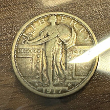 1917-S Standing Liberty Quarter 25C Type 1 Philadelphia Silver Business F-VF picture