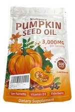 Nivltpure Pumpkin Seed Oil 3000mg Saw Palmetto Elderberry Cold Pressed Non-GMO picture