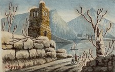Gustave Barraud, Geneva, Switzerland, 1883-1964,  “The Lake,” 4x7” picture