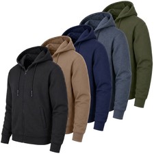 Men's Heavy Weight Regular Fleece Lined Zip Up Hoodie Sweater Jacket picture