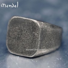 MENDEL Retro Cool Stainless Steel Mens Biker Square Band Ring Size 7 8 9 10-15 picture
