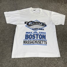 Vintage Cheers Last Call Shirt Mens Large White Boston Massachusetts Finale 1993 picture