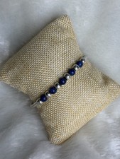 Vintage Silpada Sterling Silver Blue Lapis Bead Cuff Bracelet B0693 picture