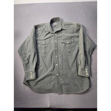 Moose Creek Mens Large Green Flannel Western Snap Button Long Sleeve Shirt picture