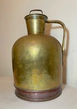 Large heavy 19th century brass copper Civil War Navy water milk jug metalware picture