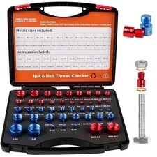 44pcs Inch & Metric Set Nut & Bolt Thread Checker Identifier Thread Gauges Box picture