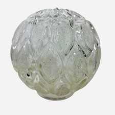 VTG MCM Clear Frosted Artichoke Round Textured French Glam Style Glass Globe picture
