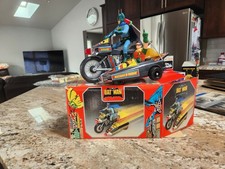Amazing Vintage Batman Motorcyle Battery Operated 1970s Toy Car In Box picture